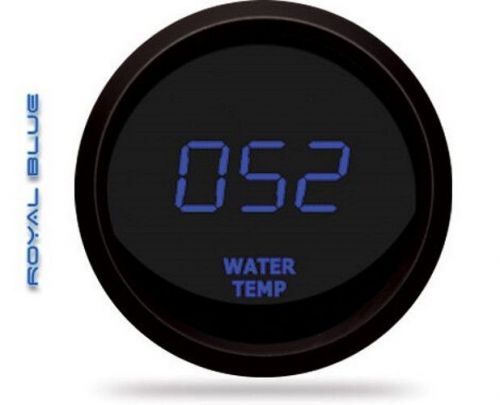 Led digital water temperature gauge w/ sender blue leds black bezel dash auto us