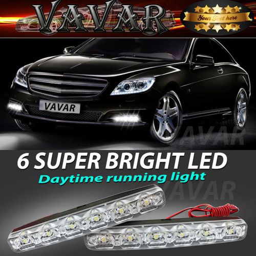 Universal pair white 6 led drl daytime running light day driving lights fog lamp