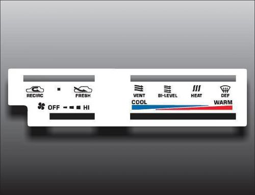 1984-1988 toyota 4runner pickup truck white heater control switch overlay hvac