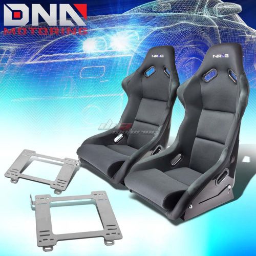 Nrg fiberglass bucket racing seats+full stainless bracket for 90-97 mx5 miata