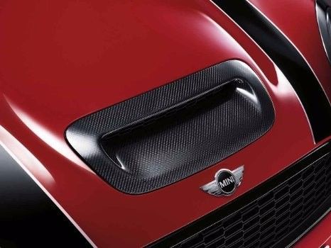 Mini cooper factory jcw r52/r53 carbon fiber hood scoop new 51130395502