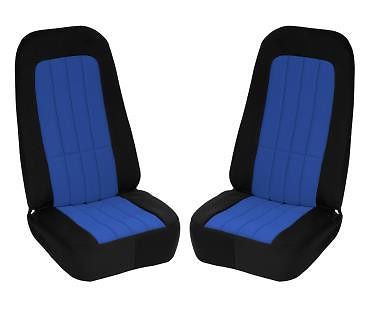 1970-1978 corvette neoprene seat covers - black - blue insert