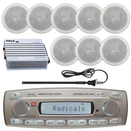 400w marine amplifier, mr18.5 marine cd aux am fm radio, antenna, 5&#034; speaker set