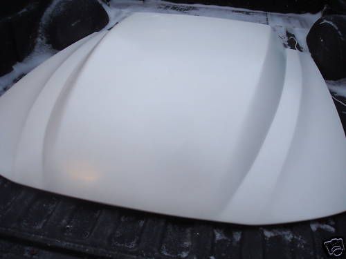 Fiberglass 4&#034; wide cowl bolt-on mustang hood 99-04, full bolt on latch and hinge