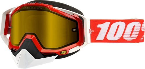 100% racecraft snow goggles red w/yellow lens 50103-003-02