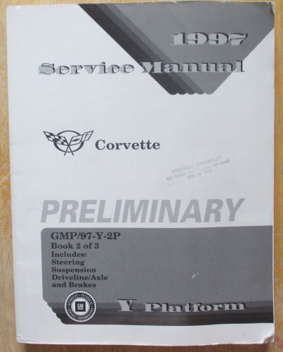 1997 corvette preliminary service manual book 2 steering brakes suspension y