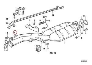 4 x bmw genuine hex nut - exhaust manifold to catalytic converter 10 mm e34 e46