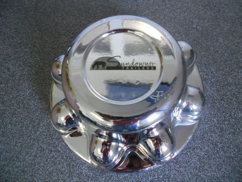 Sundowner 8 lug 8 3/8&#034; diameter, fit 7/8&#034; lug nut, trailer center cap chrome