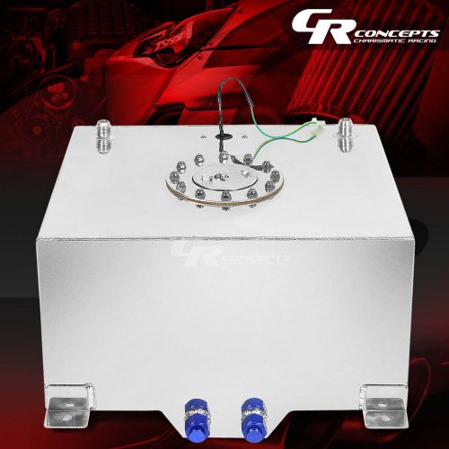 10 gallon/37.9l lightweight polished aluminum gas fuel cell tank+level sender