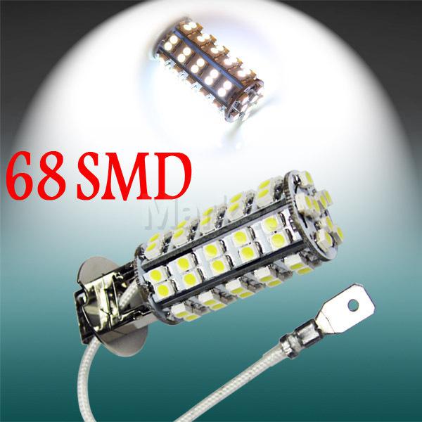 H3 68 smd pure white fog parking signal 68 led car light bulb lamp