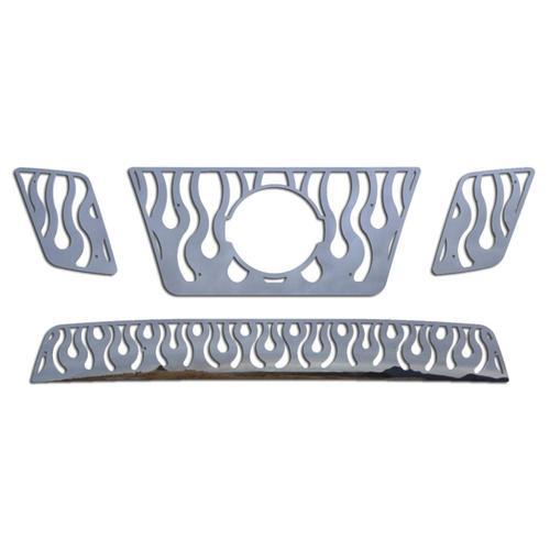 Nissan frontier 12-13 stainless vertical flame front metal grille trim cover