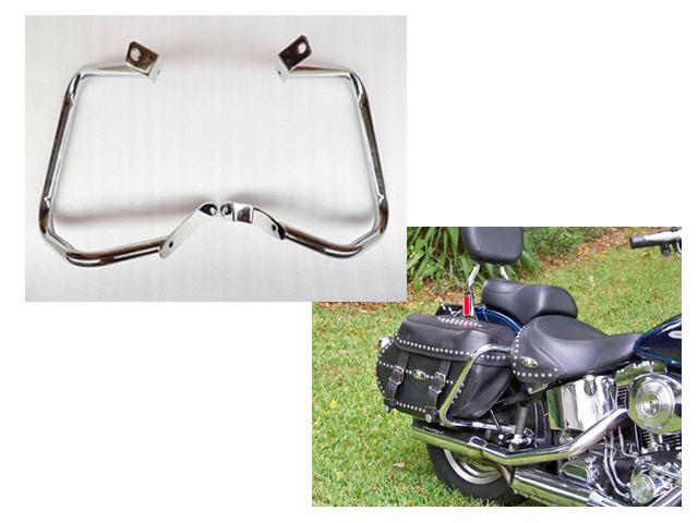 Rear saddlebag guard rail crash bar for 2000 & up harley softail flst flstc