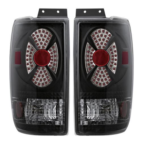 Apc diamond cut tail lights for 1997-2002 ford expedition black 407511tlb