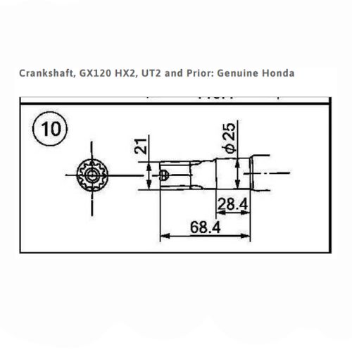 Crankshaft, gx120 hx2, ut2 and prior: genuine honda - n1