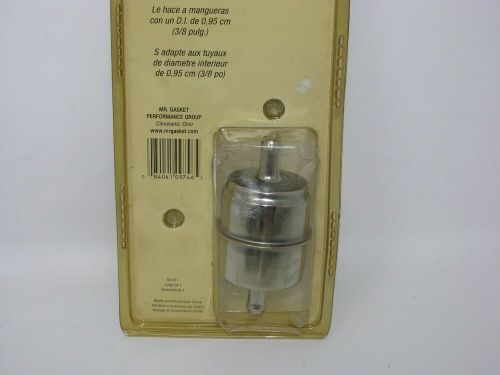 Mr. gasket 9746 fits 3/8 inch hose chrome fuel filter