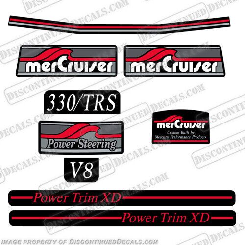 Fits mercruiser 330hp trs ssm inboard/outboard engine motor outdrive decal kit