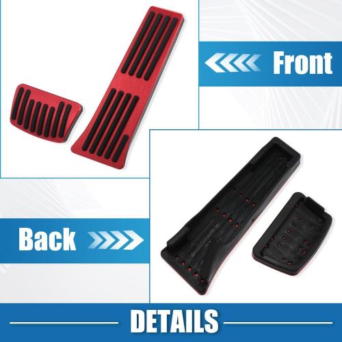 2 set accelerator pedal cover foot pedal cover aluminum alloy red -