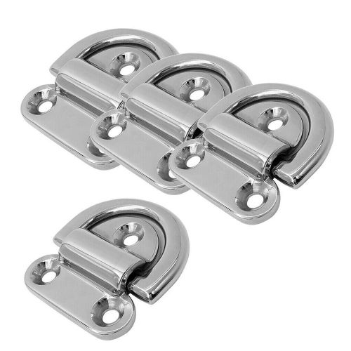 4pcs stainless steel d ring deck folding lashing eye for boat mw#