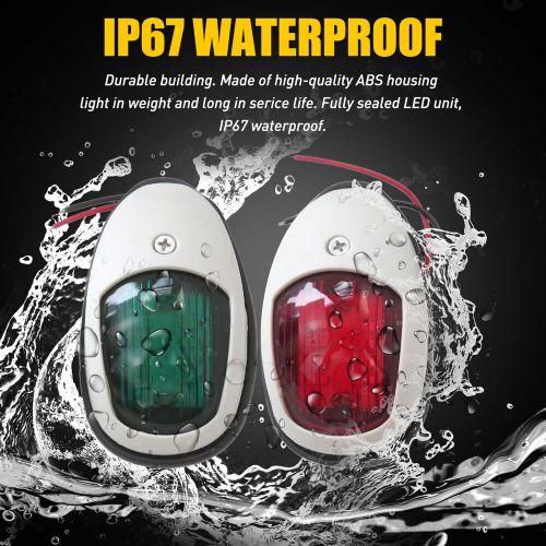 Waterproof 8 led navigation lights boat pontoon marine bow red green lamp m