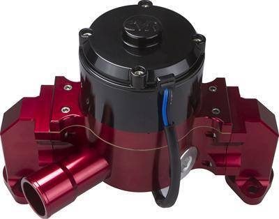 Cvr water pump electric 55 gpm billet aluminum red anodized chevy each