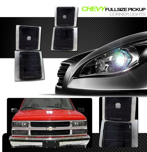 Blk clear turn signal parking corner light yd for 94-00 chevy c10 c/k truck/suv