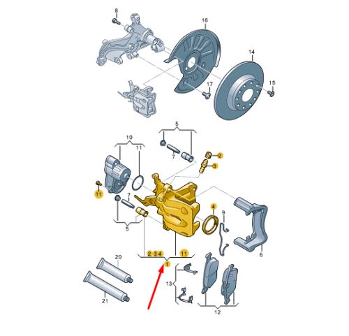 Cupra formentor rear left caliper 5wa615423sl7 new original-