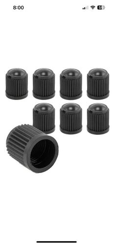 8x black plastic tire valves air dust cover stem caps for wheel car suv bike