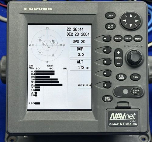 Furuno rdp-148 7” navnet vx2 radar gps chartplotter display; c-map nt max