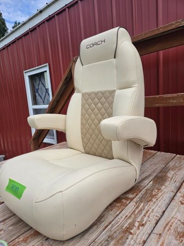 Pontoon helm chair - hc09 - luppert highback boat seat - tan and gold