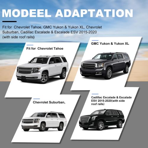 Fit for 15-20 tahoe suburban gmc yukon xl escalade aluminum roof rack cross bars