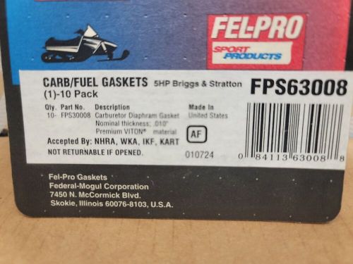 Fel-pro fps63008 5hp briggs carburetor diaphragm gasket. pack of 10