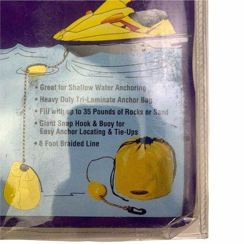 Jet logic anchor bag buoy line jetski pwc sand docking w/rope float hook yellow