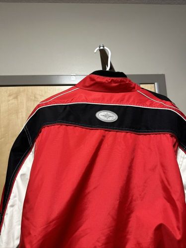 Pure polaris vintage velocity red white snowmobile racing jacket shellunlined xl