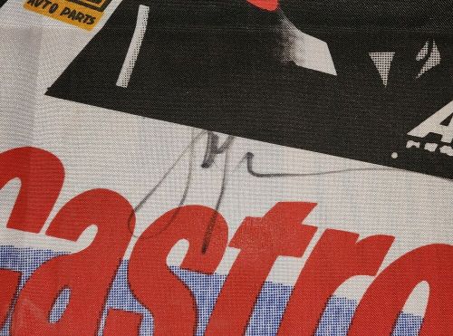 Vtg 1997 signed john force nhra champion 6 time funny car banner 3ft x 5ft