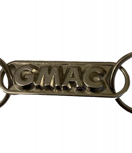 Vintage gmac general motors dealership keychain return if lost metal double ring