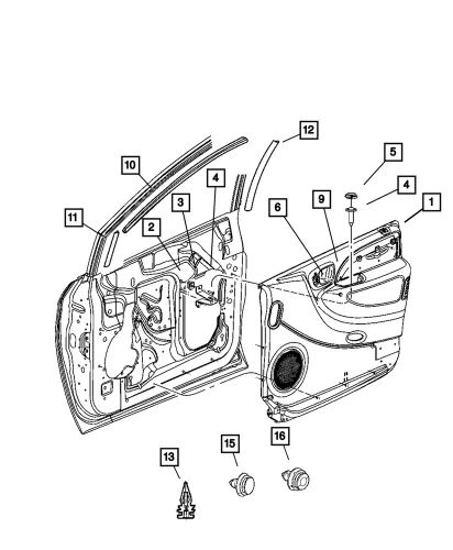 Genuine mopar front door trim panel left rs531l5af