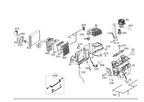 Mercedes benz genuine c350 c300 c63 amg 2008-2015 evaporator 2048300058