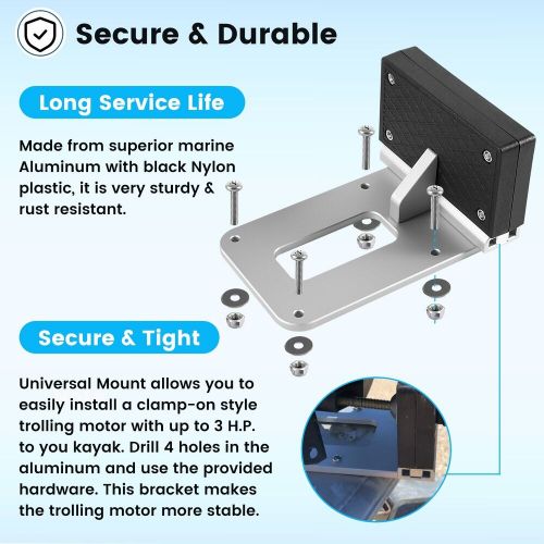 Universal Transom Trolling Motor Mount for Kayaks / Kayak Motor Mount Bracket, US $82.90, image 2