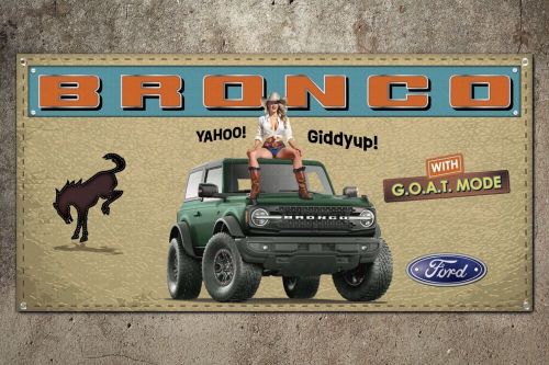 Custom ford bronco garage banner 2ft x 4ft