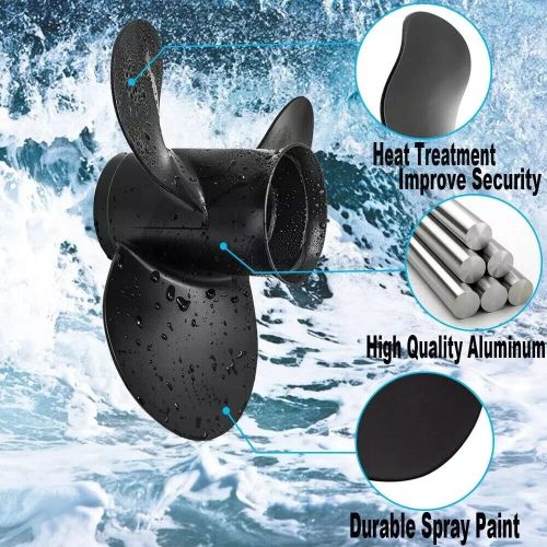 11 3/4 x 17 aluminum outboard boat propeller for evinrude 40-50hp 13 spline rh