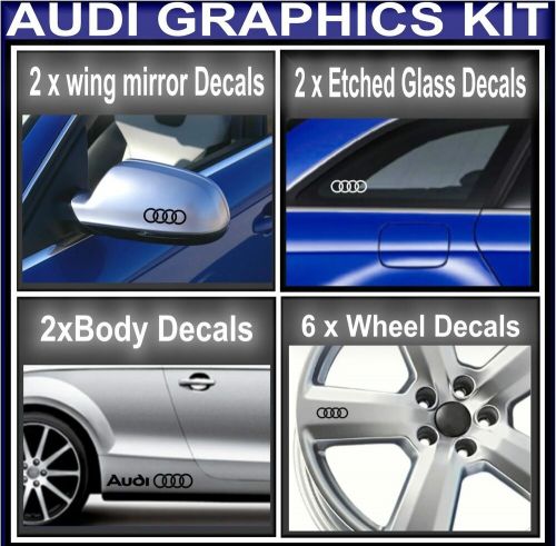 New - audi -  full car stickers pack wing mirror body etched mirror alloy decals