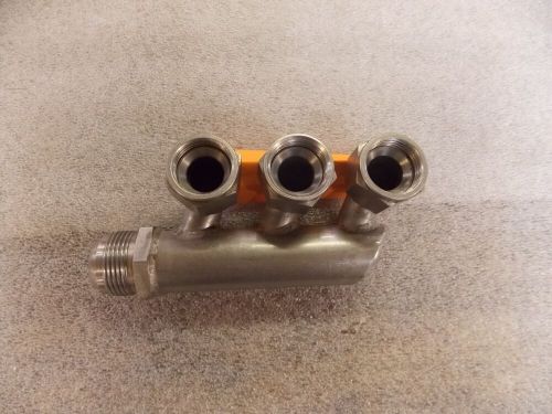 Ruther eng. stainless -12 an dry sump oil pump manifold w/ -16 an fitting return