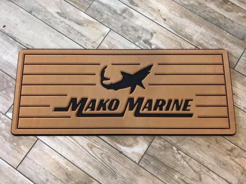 Mako marine teak helm pad mat - teak/black