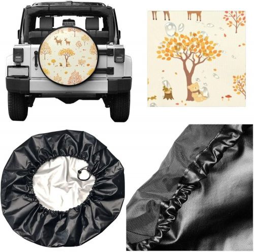 Cute forest animal on autumn- spare tire cover universal spare wheel covers