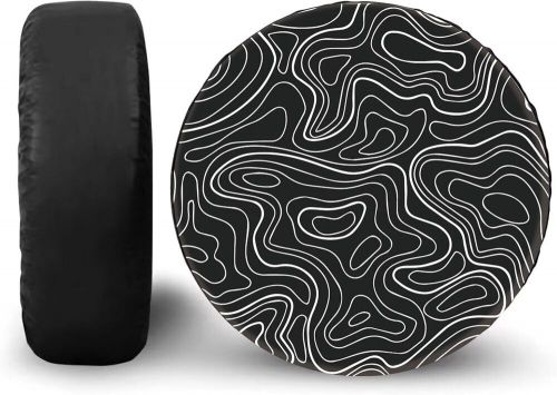 Topographic map tire cover topographic map pvc leather waterproof tire cover