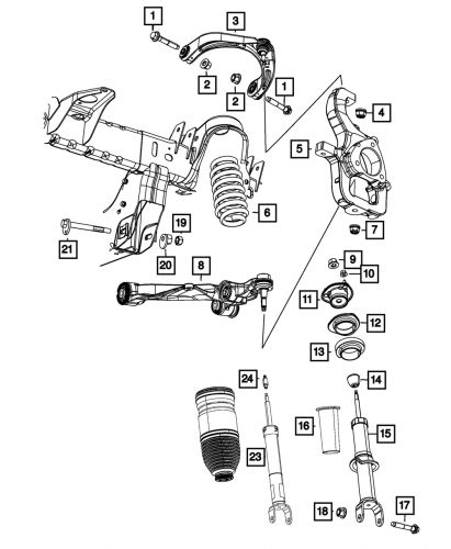 Genuine mopar suspension shock absorber air suspension right 68323489ad