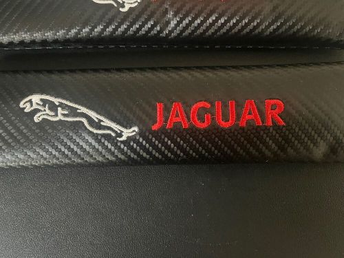 2pcs carbon look embroidery logo seat belt cover shoulder pads for jaguar