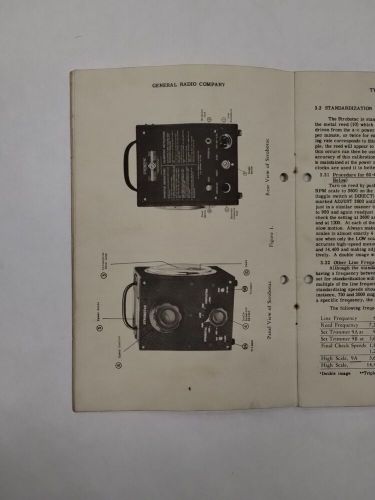 General radio co type 631-bl strobotac operating &amp; maintenance instructions-orig