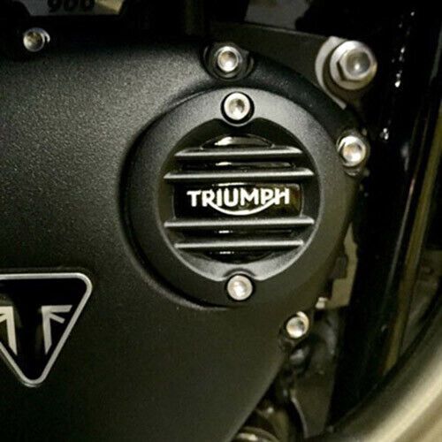 Triumph ribbed cover acg badge for scrambler thruxton bonneville t100 t120 black