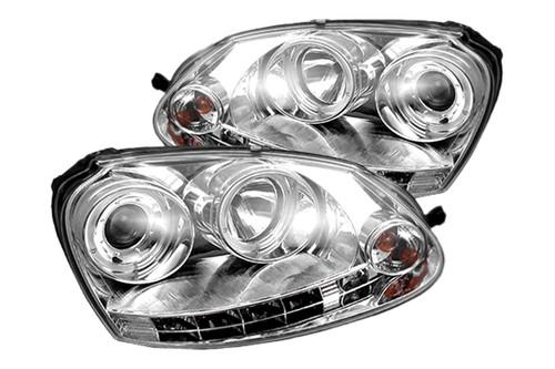 Spyder vg06hlc chrome clear halo projector headlights head light w leds